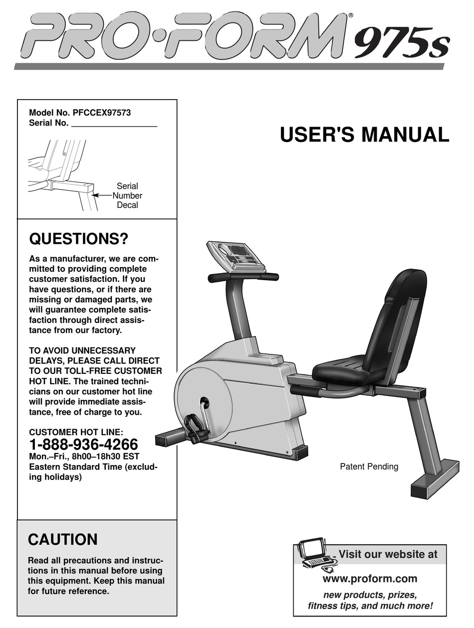 Proform whirlwind discount dual action manual