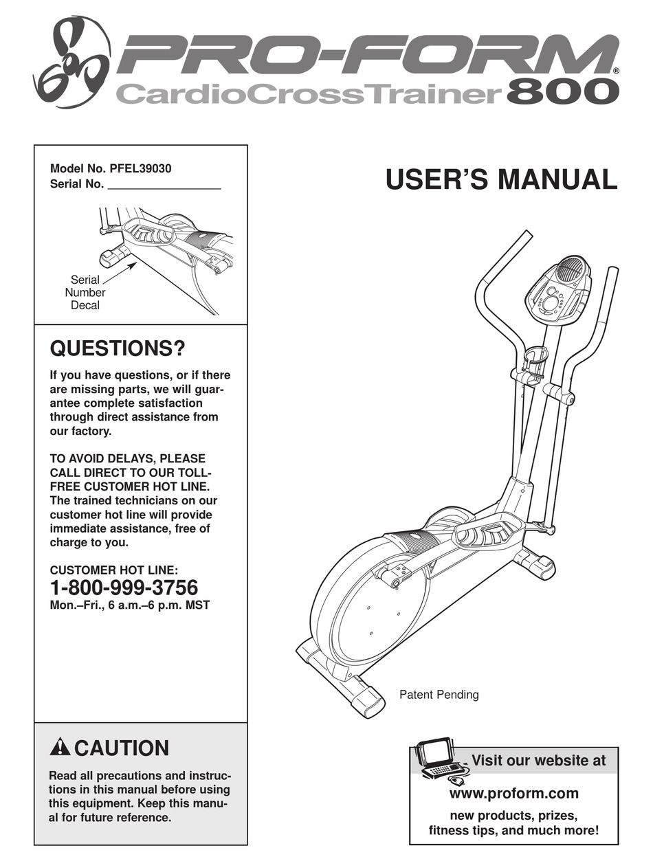 PRO FORM PFEL39030 USER MANUAL Pdf Download ManualsLib