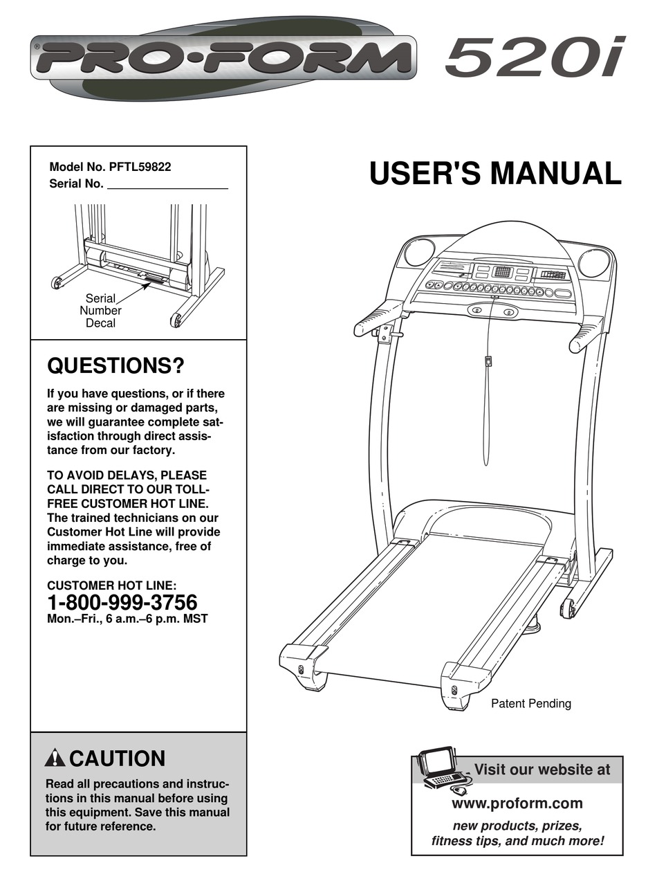 PROFORM 520I PFTL59822 USER MANUAL Pdf Download | ManualsLib