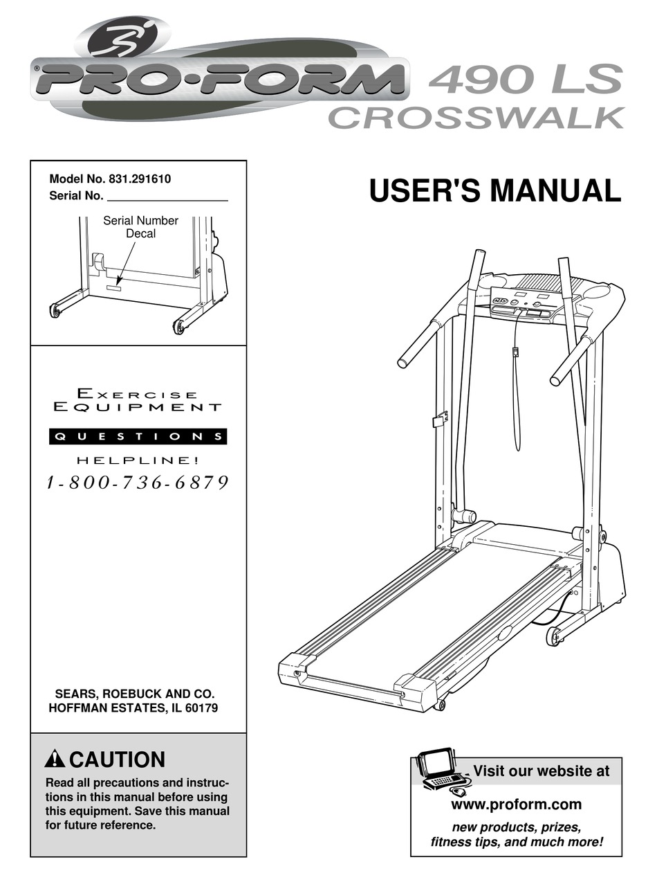 PROFORM 831.291610 USER MANUAL Pdf Download | ManualsLib