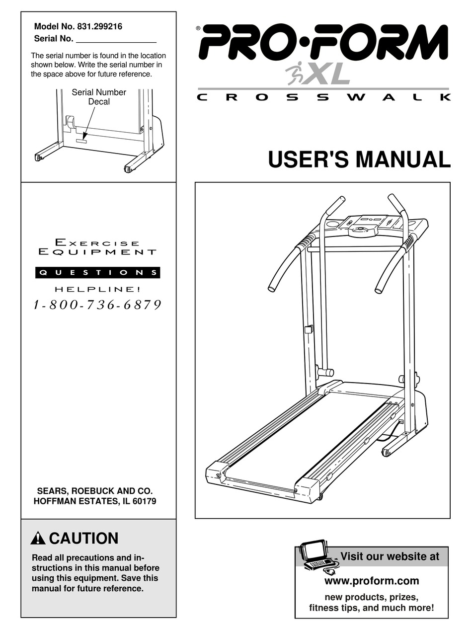 PROFORM 831.299216 USER MANUAL Pdf Download | ManualsLib