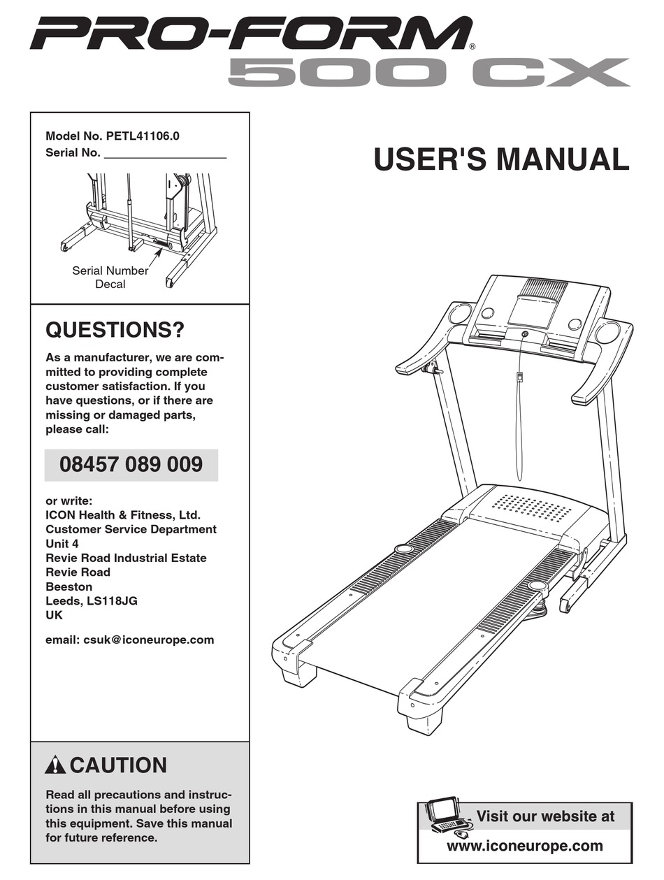 Read manual before use. Беговая дорожка proform 490cx. manual manuel. проформ инструкция. характеристика моделей pro-form 525.