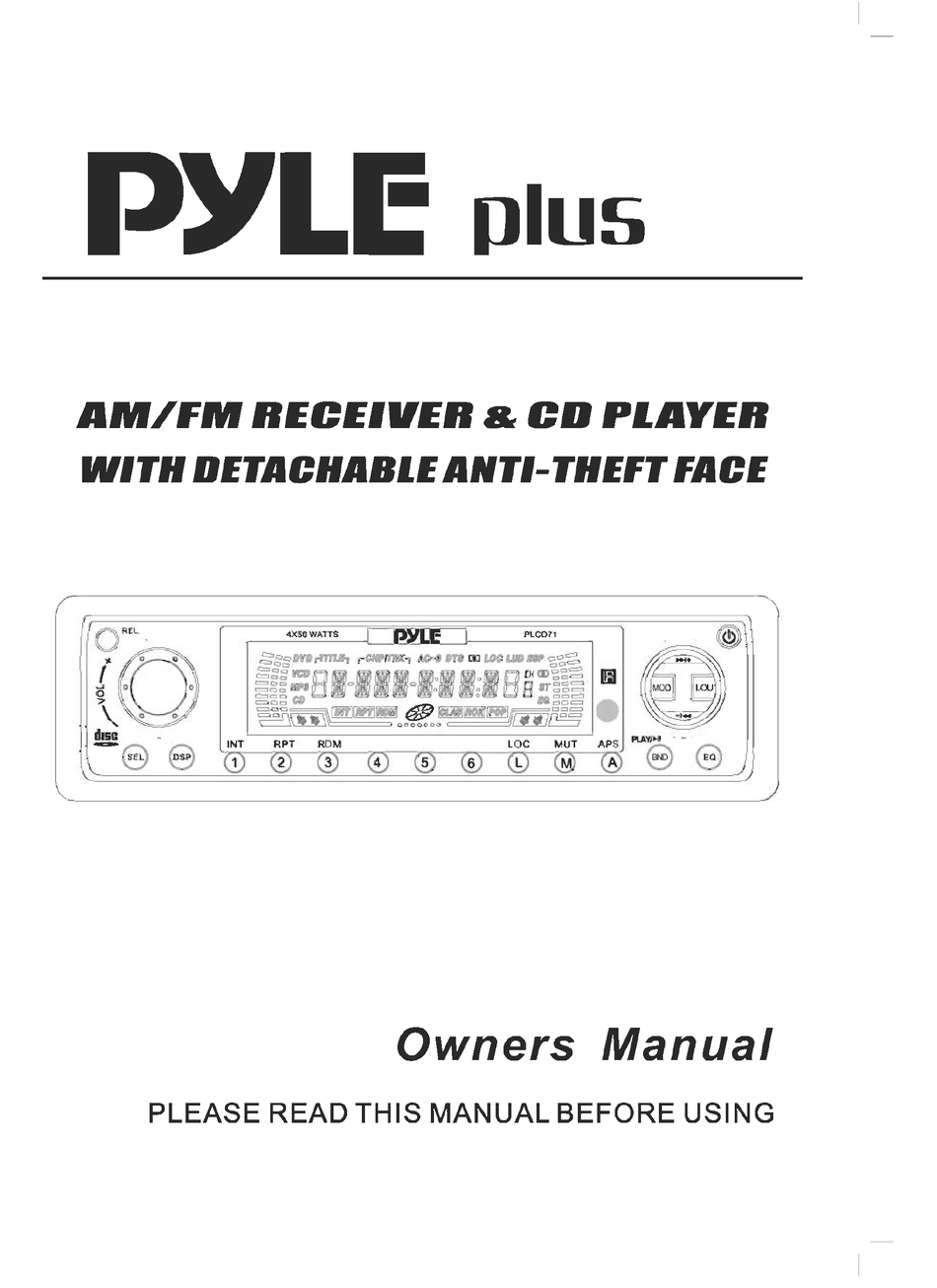 PYLE PLUS SERIES PLCD71 OWNER'S MANUAL Pdf Download | ManualsLib