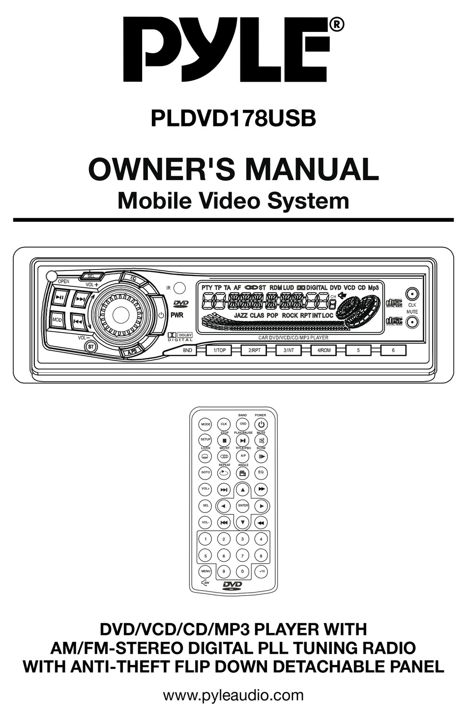 PYLE AUDIO PLDVD178USB OWNER'S MANUAL Pdf Download ManualsLib