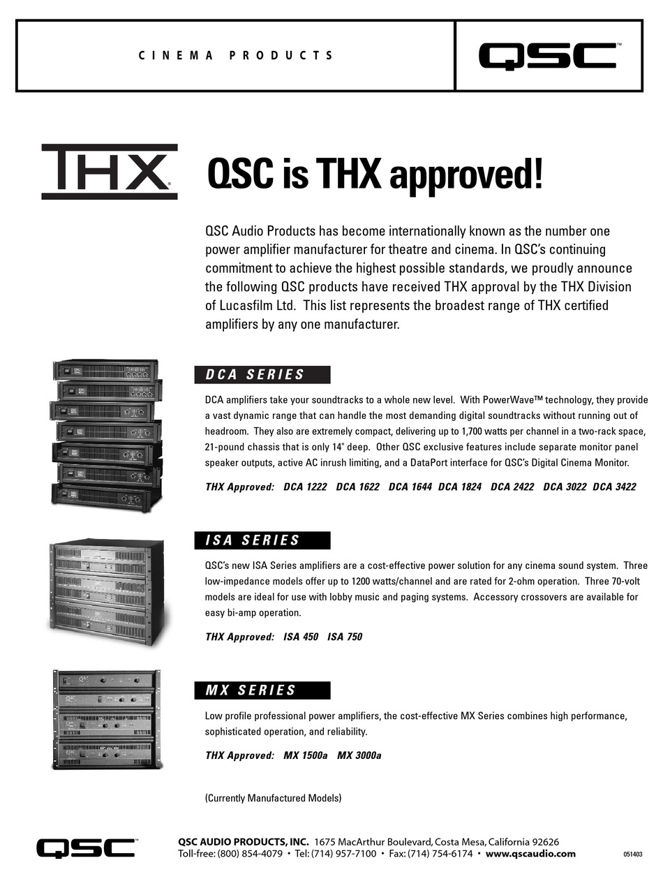 QSC AMPLIFIERS IS A SERIES BROCHURE Pdf Download ManualsLib