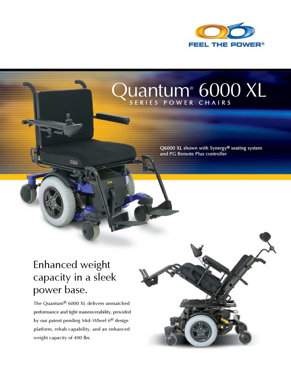 QUANTUM POWER CHAIRS 6000 XL SPECIFICATIONS Pdf Download ManualsLib
