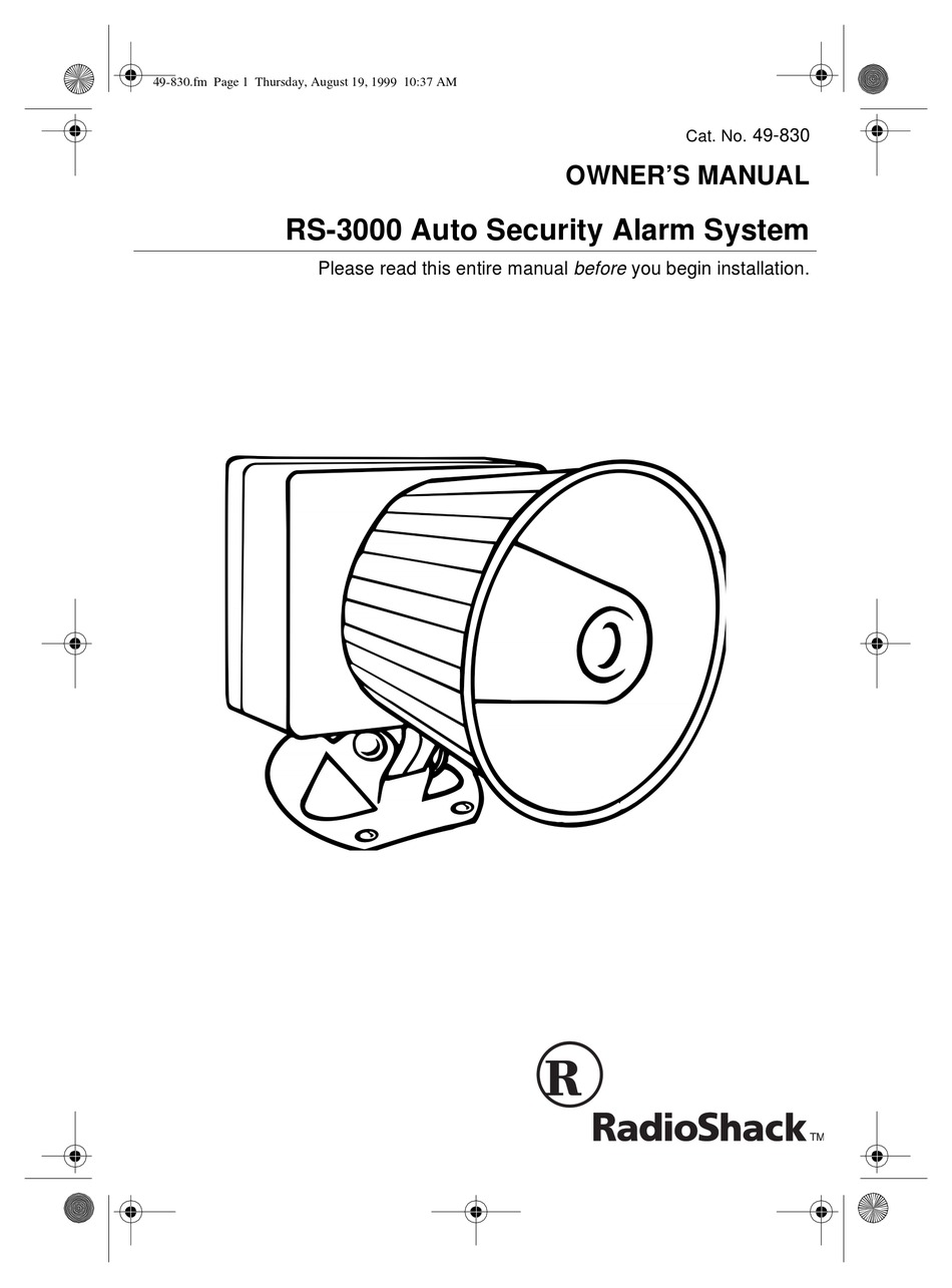 Radio Shack Rs 3000 Owner S Manual Pdf Download Manualslib