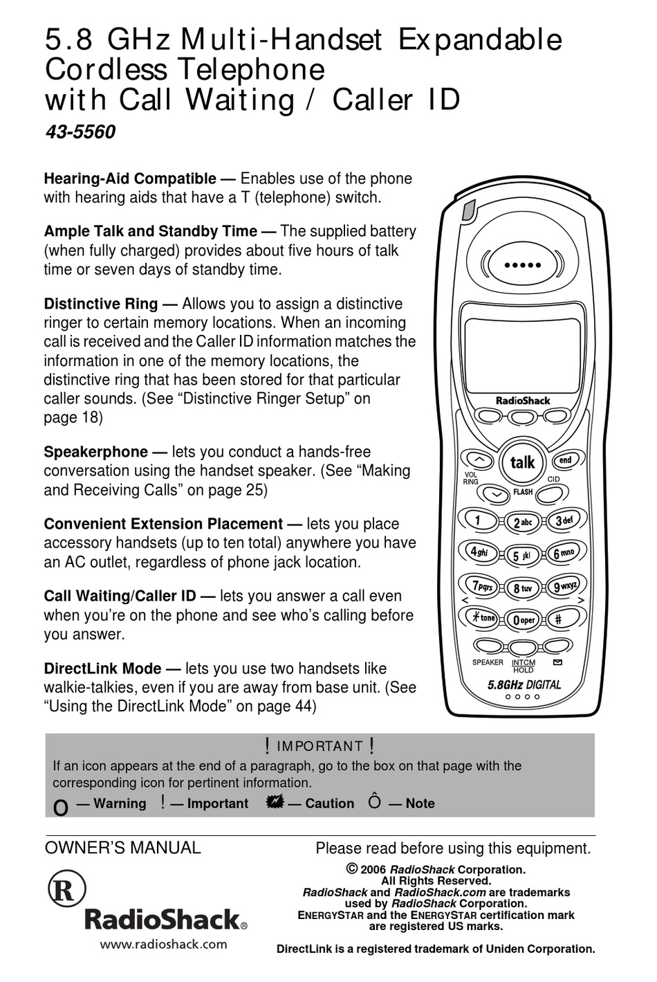 RADIO SHACK 43-5560 OWNER'S MANUAL Pdf Download | ManualsLib