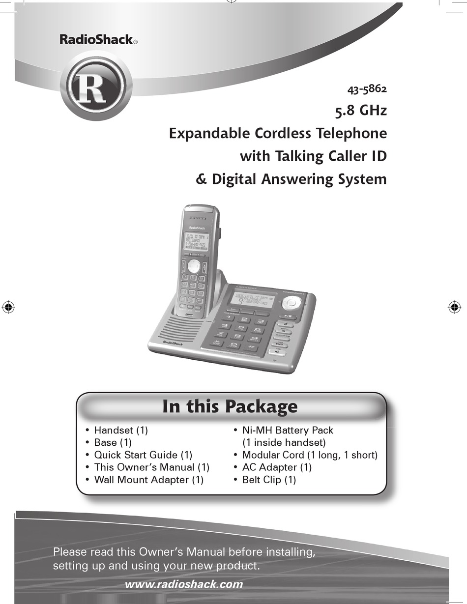 RADIO SHACK 43-5862 OWNER'S MANUAL Pdf Download | ManualsLib