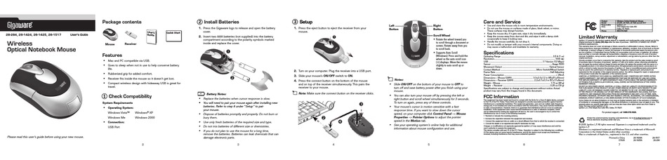 connect gigaware wireless optical mouse that does not have a connect button