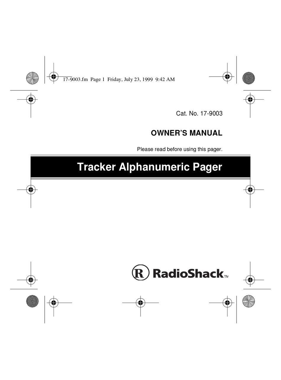 RADIO SHACK 179003 OWNER'S MANUAL Pdf Download ManualsLib