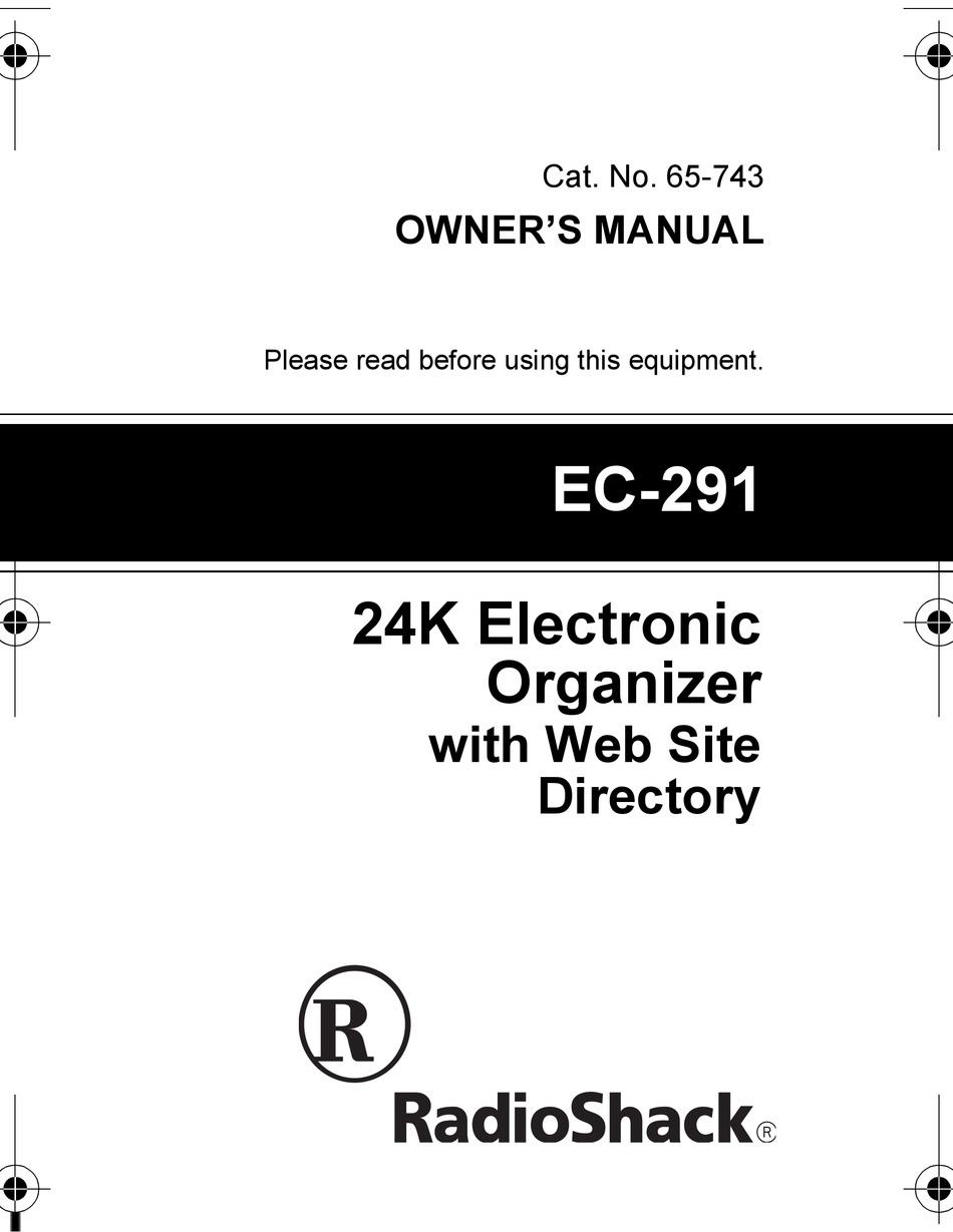 RADIO SHACK EC291 OWNER'S MANUAL Pdf Download ManualsLib