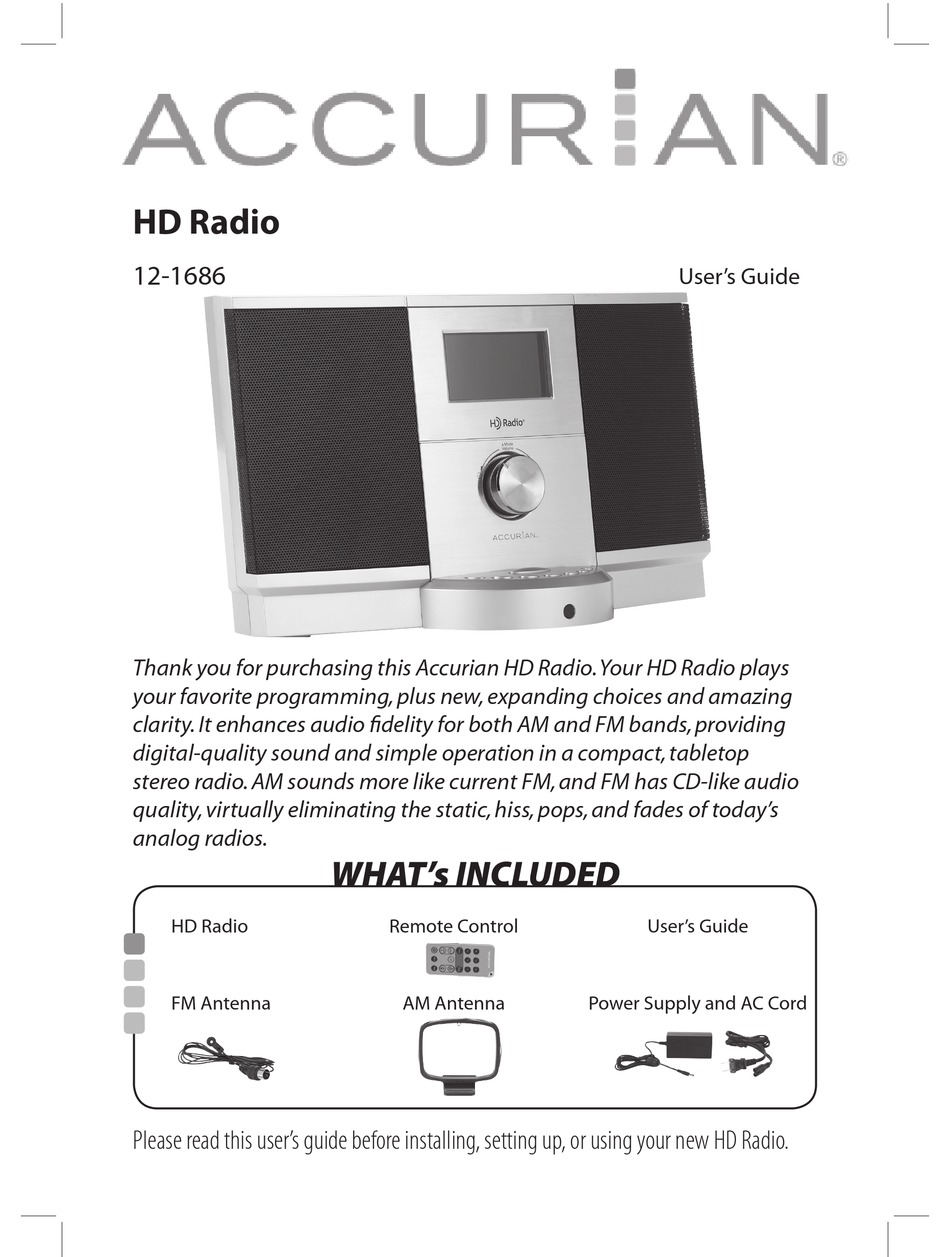 ACCURIAN 12-1686 USER MANUAL Pdf Download | ManualsLib