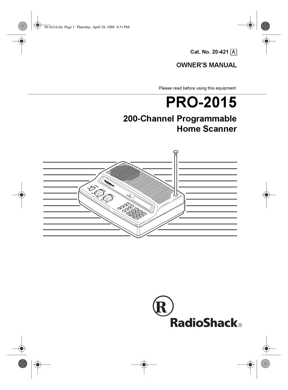 RADIO SHACK PRO2015 OWNER'S MANUAL Pdf Download ManualsLib