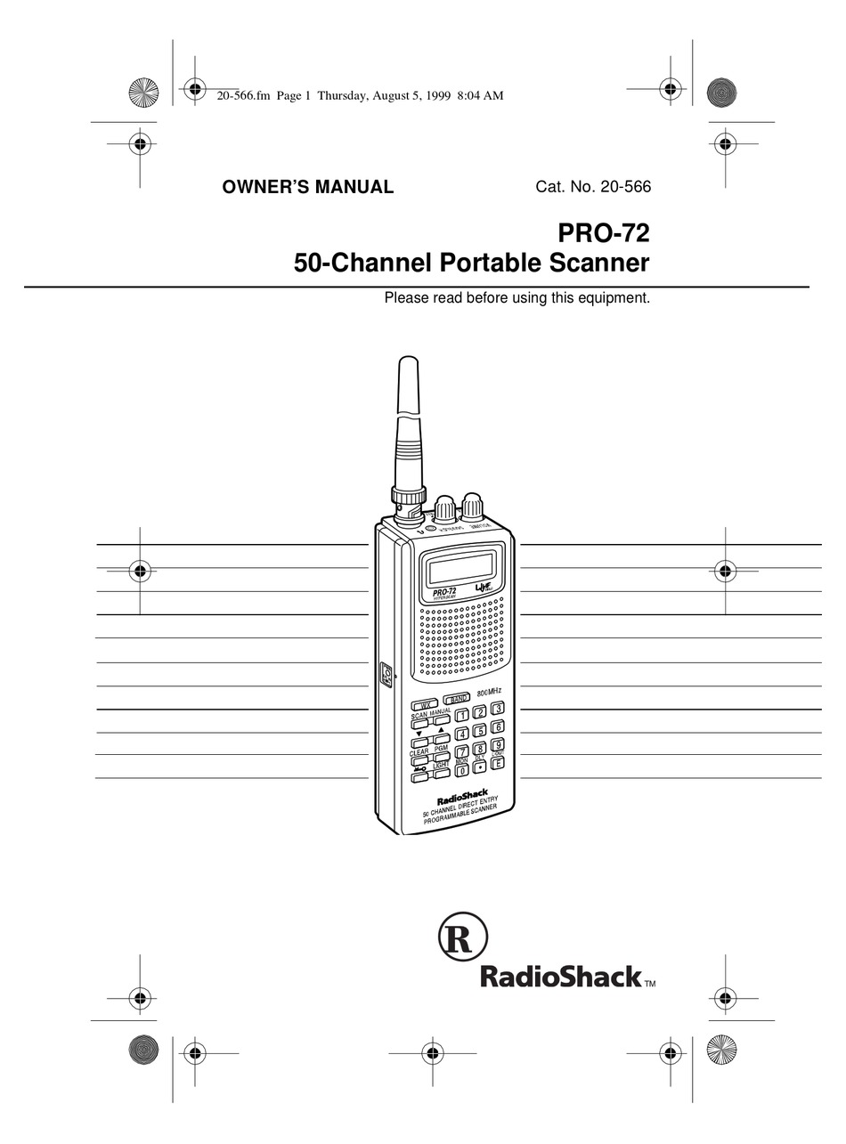 RADIO SHACK PRO72 OWNER