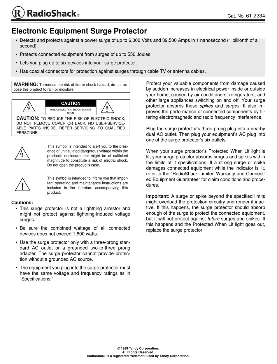 Radio Shack 61 2234 User Manual Pdf Download Manualslib