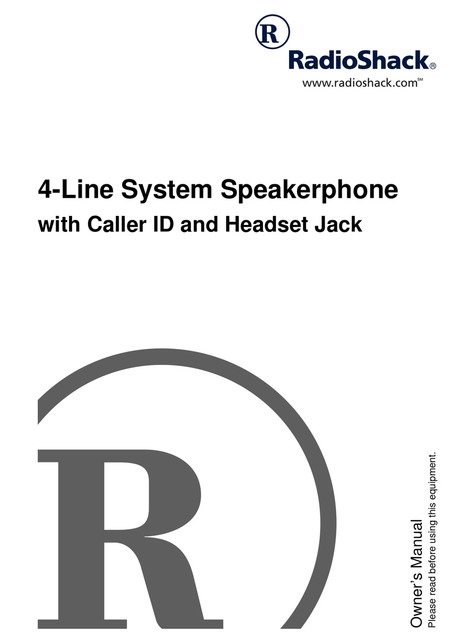 RADIO SHACK 4LINE SYSTEM SPEAKERPHONE WITH CALLER ID AND HEADSET JACK