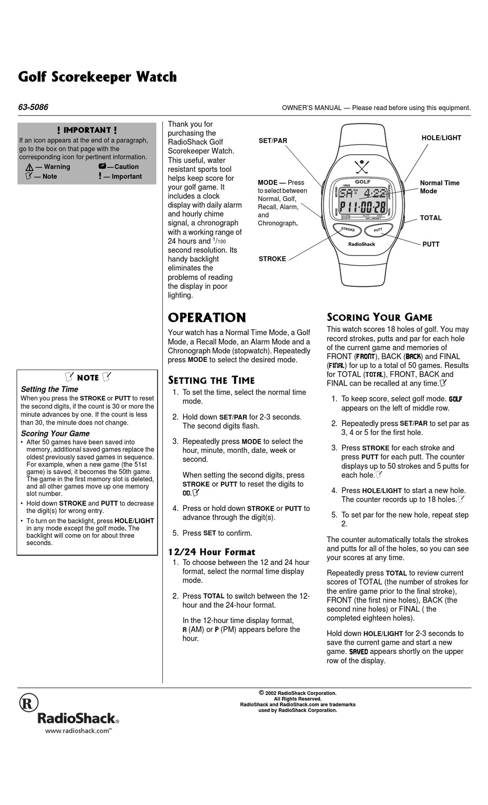 RADIO SHACK 635086 OWNER'S MANUAL Pdf Download ManualsLib
