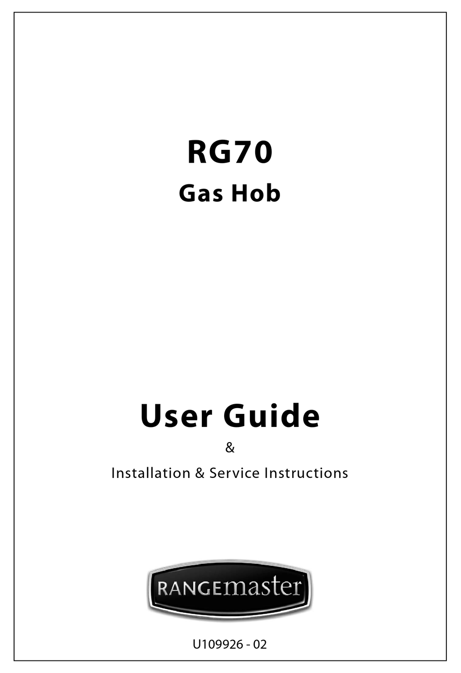 RANGEMASTER RG70 USER MANUAL & INSTALLATION & SERVICE INSTRUCTIONS Pdf Download ManualsLib