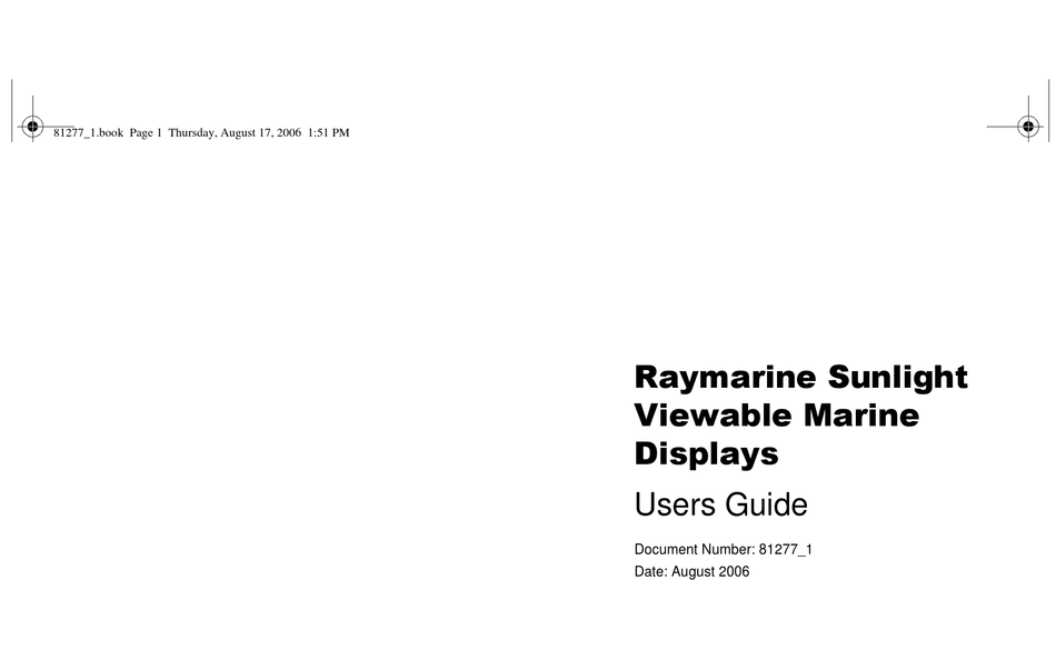 RAYMARINE VIEWABLE MARINE DISPLAYS USER MANUAL Pdf Download | ManualsLib