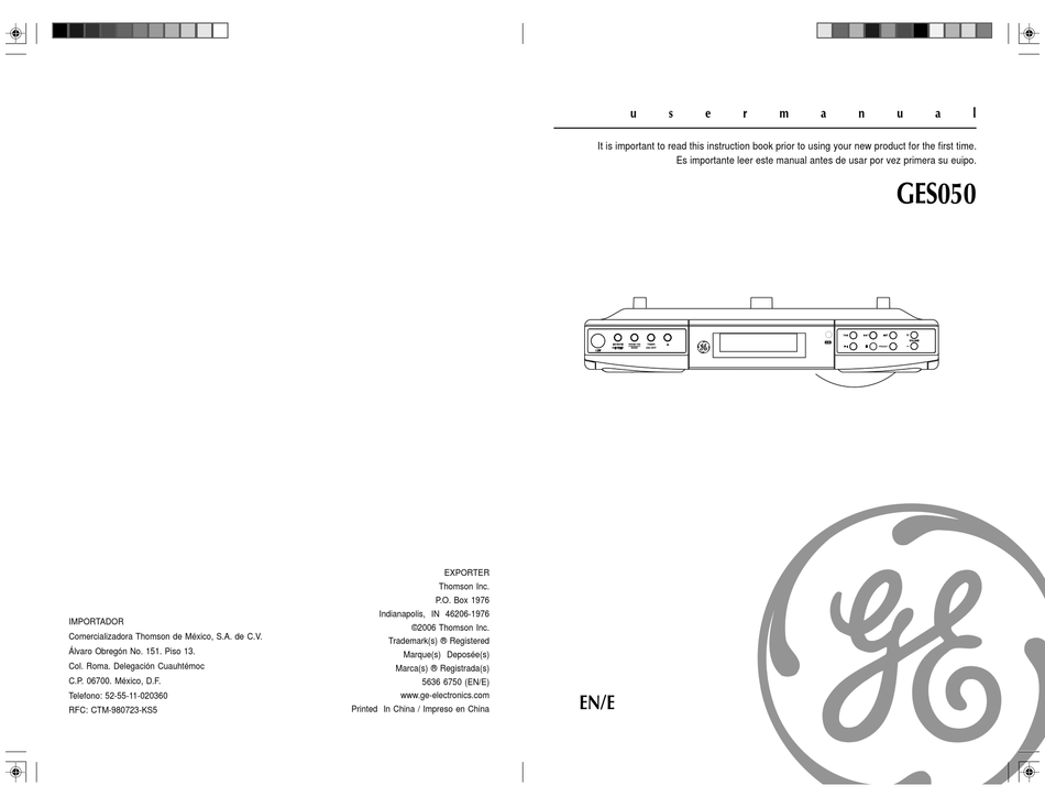 GE GES050 USER MANUAL Pdf Download | ManualsLib