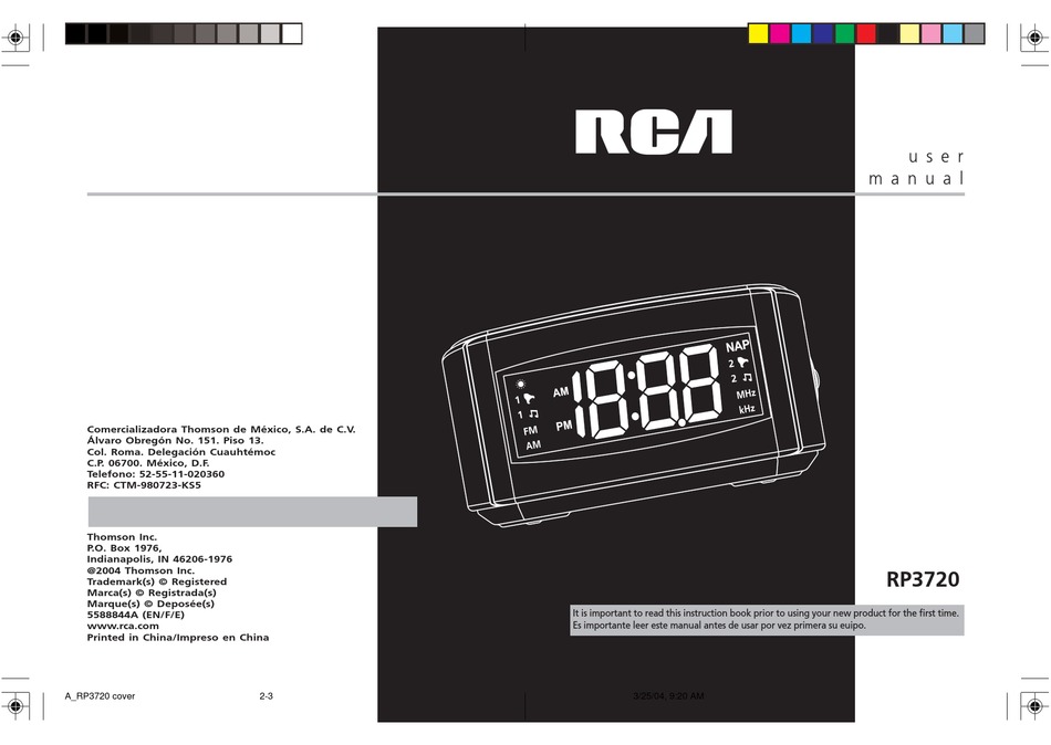 RCA DUAL ALARM CLOCK RP3720 RP3720 USER MANUAL Pdf Download | ManualsLib
