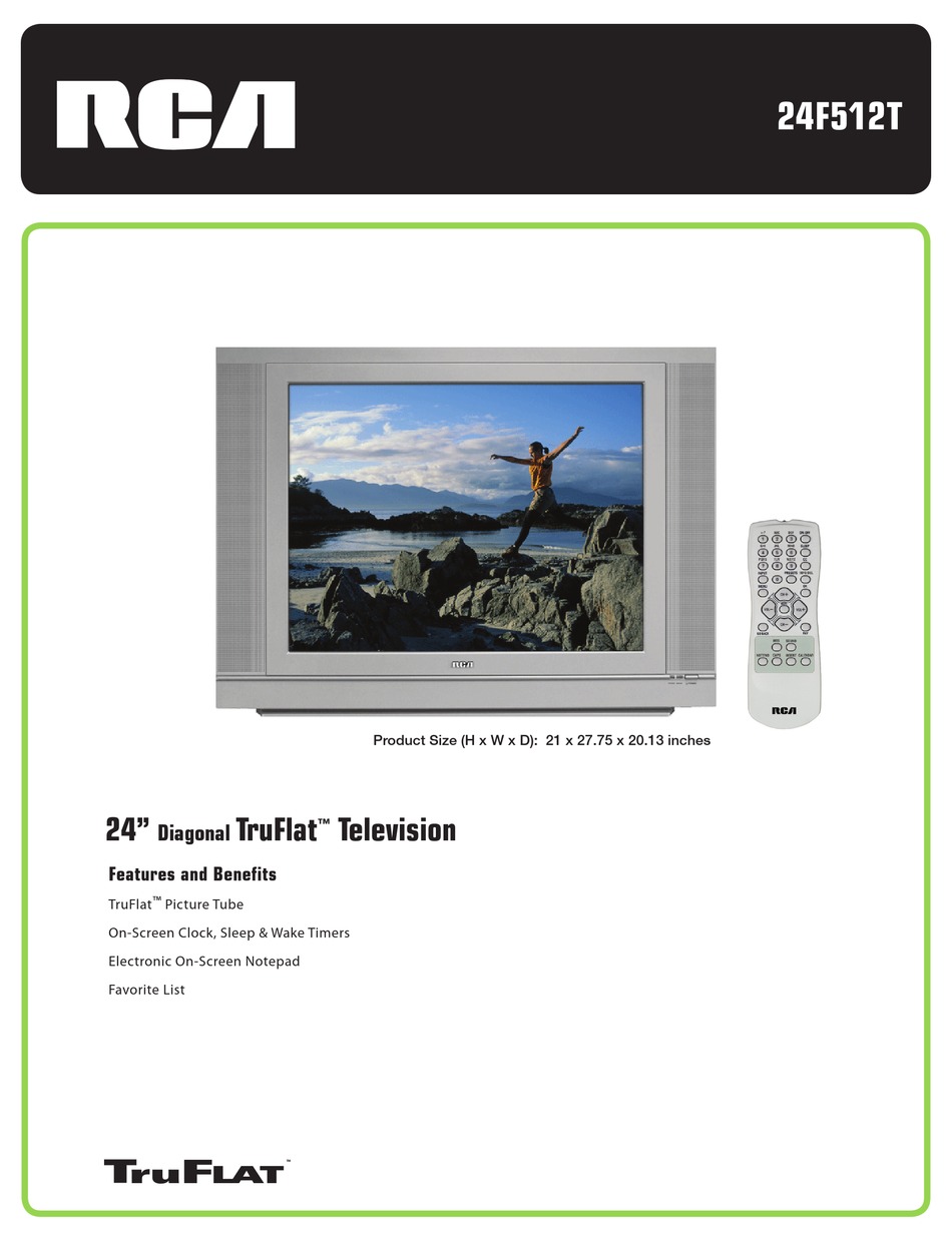 Rca Truflat 24f512t Specifications Pdf Download Manualslib Rca Truflat 24f512t Specifications Pdf Download Manualslib