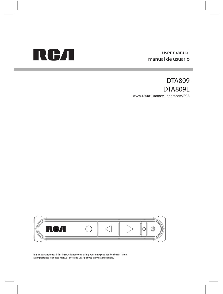 RCA DTA809L USER MANUAL Pdf Download | ManualsLib