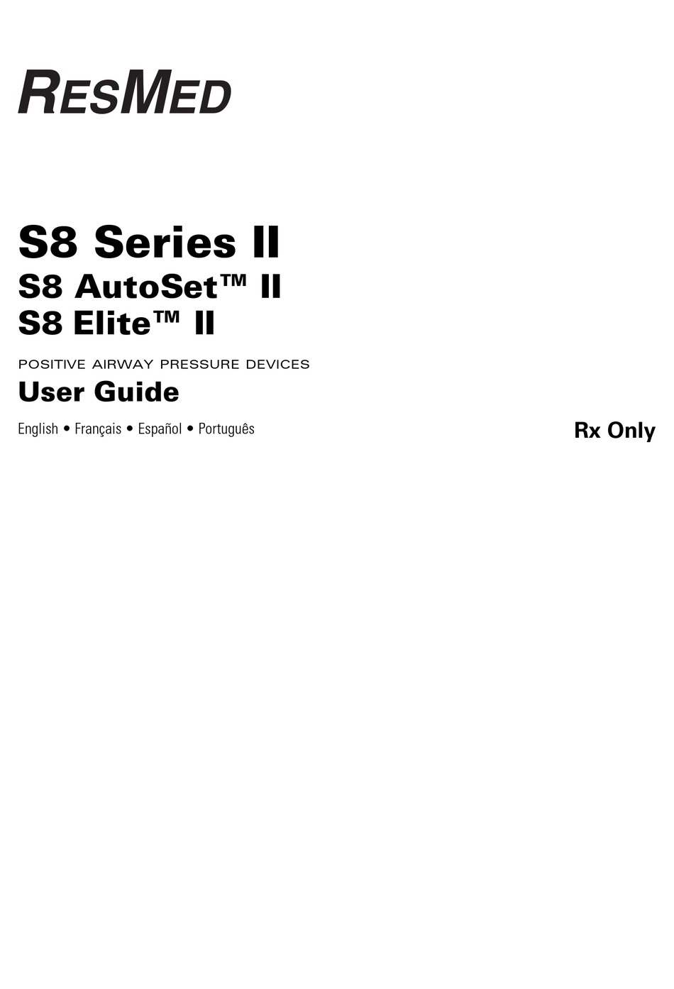 RESMED ELITE S8 USER MANUAL Pdf Download | ManualsLib