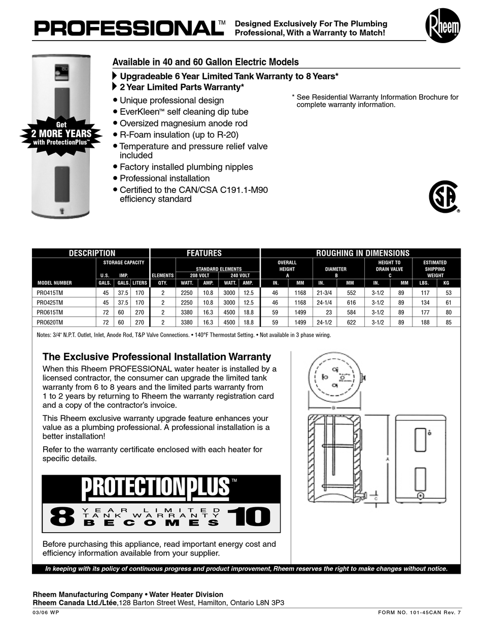 Rheem Professional 415 Water Heater on Sale, SAVE 32% - wildlifeasia.org.au