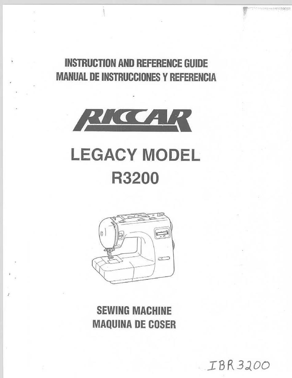 RICCAR LEGACY R3200 INSTRUCTION AND REFERENCE MANUAL Pdf Download