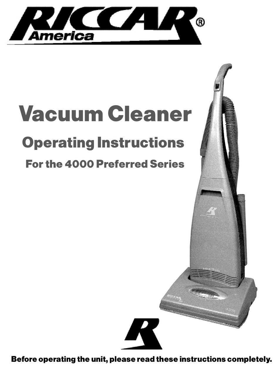RICCAR 4000 OPERATING INSTRUCTIONS MANUAL Pdf Download ManualsLib