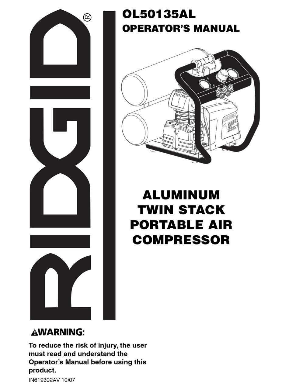 Ridgid Ol50135al Operator's Manual Pdf Download 