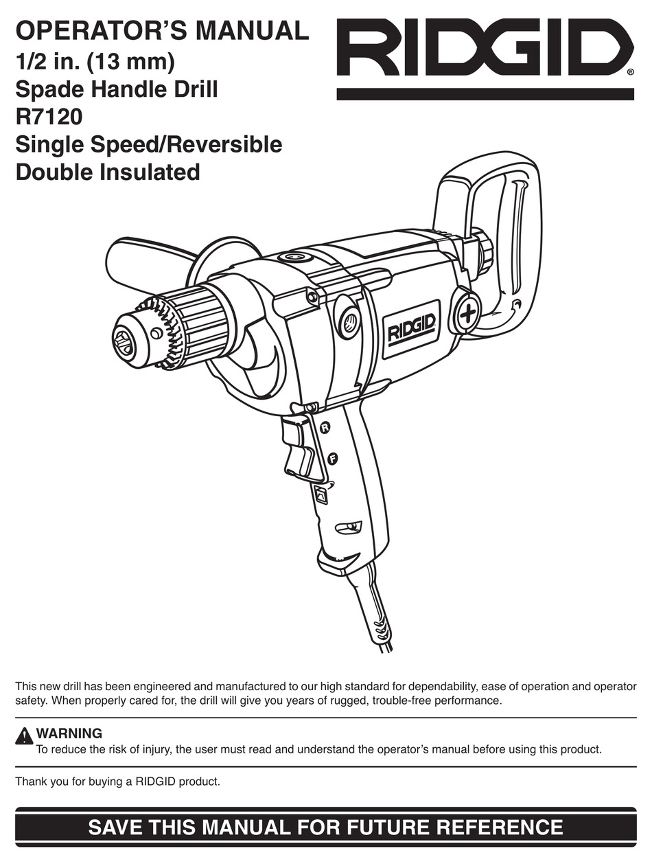 RIDGID R7120 OPERATOR S MANUAL Pdf Download ManualsLib