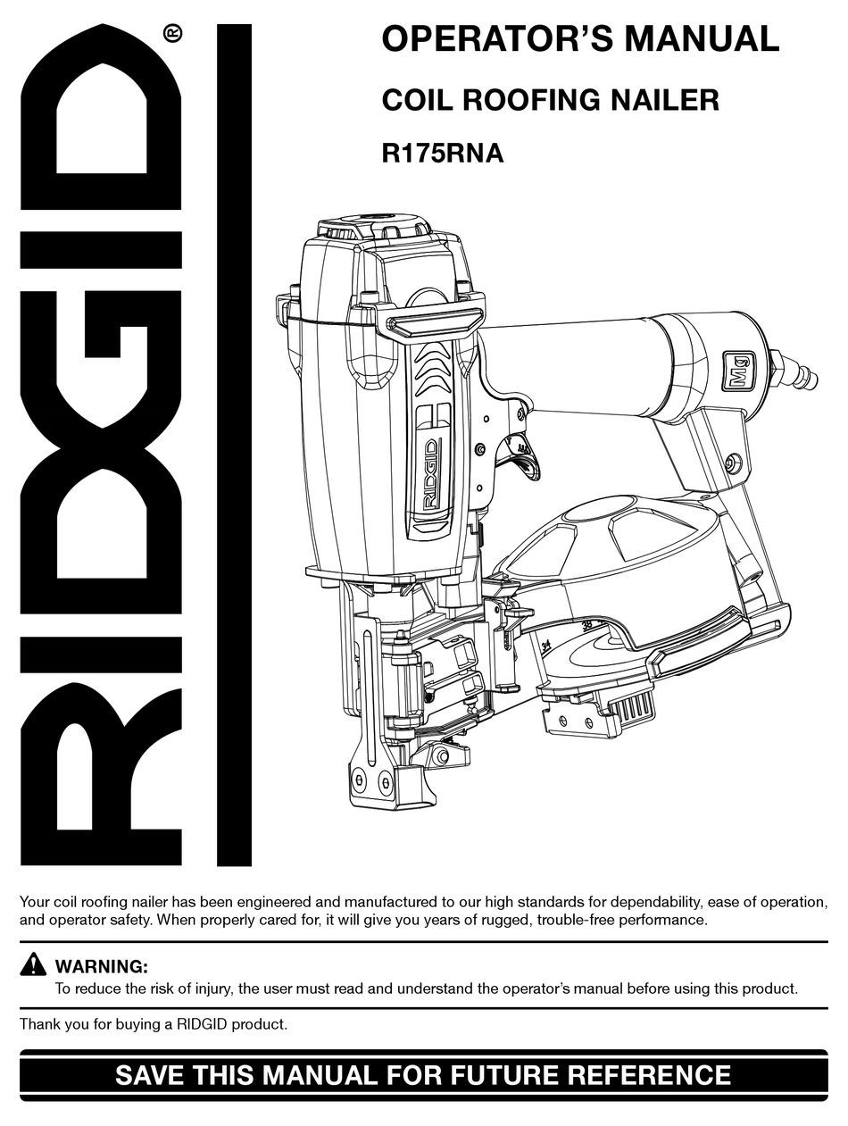 RIDGID R175RNA Operator's Manual [Page 