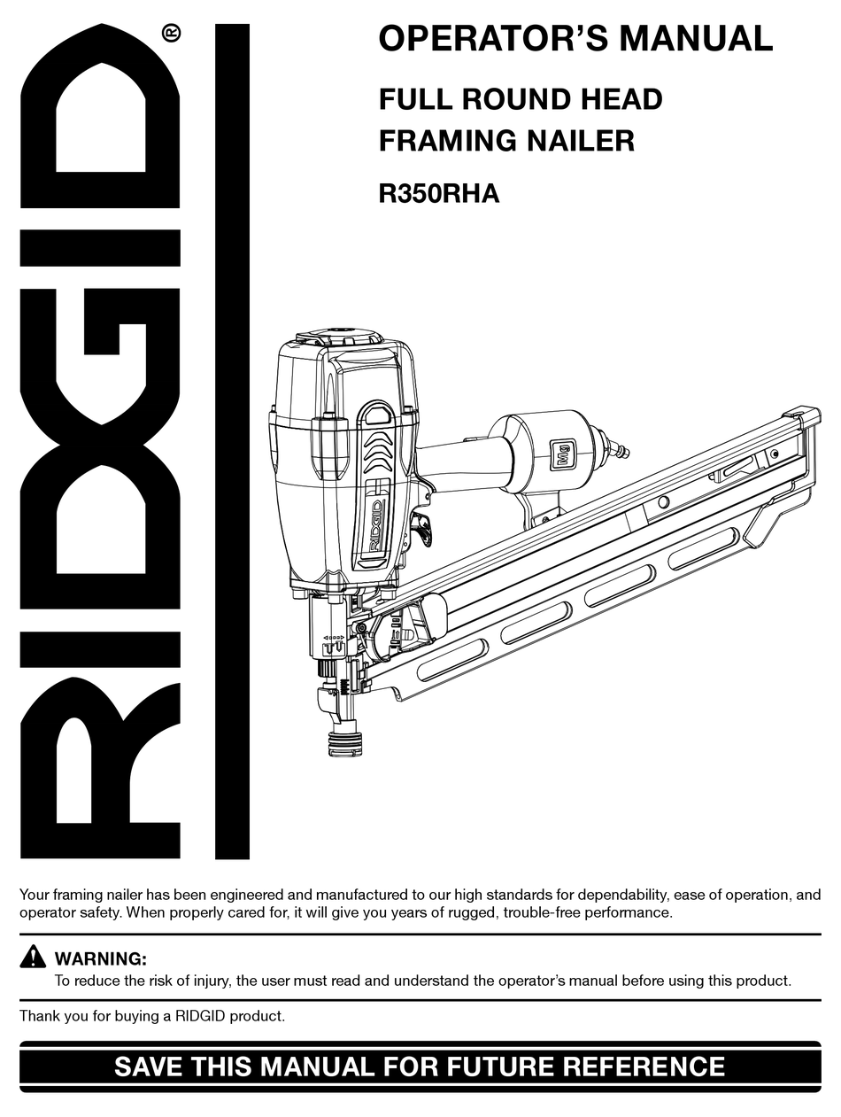 Download RIDGID R350RHA OPERATOR'S MANUAL Pdf Download | ManualsLib