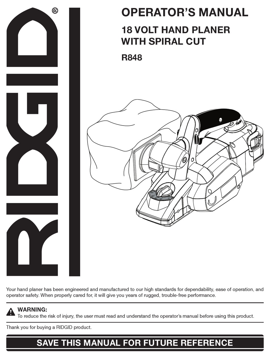 RIDGID R848 OPERATOR'S MANUAL Pdf Download ManualsLib