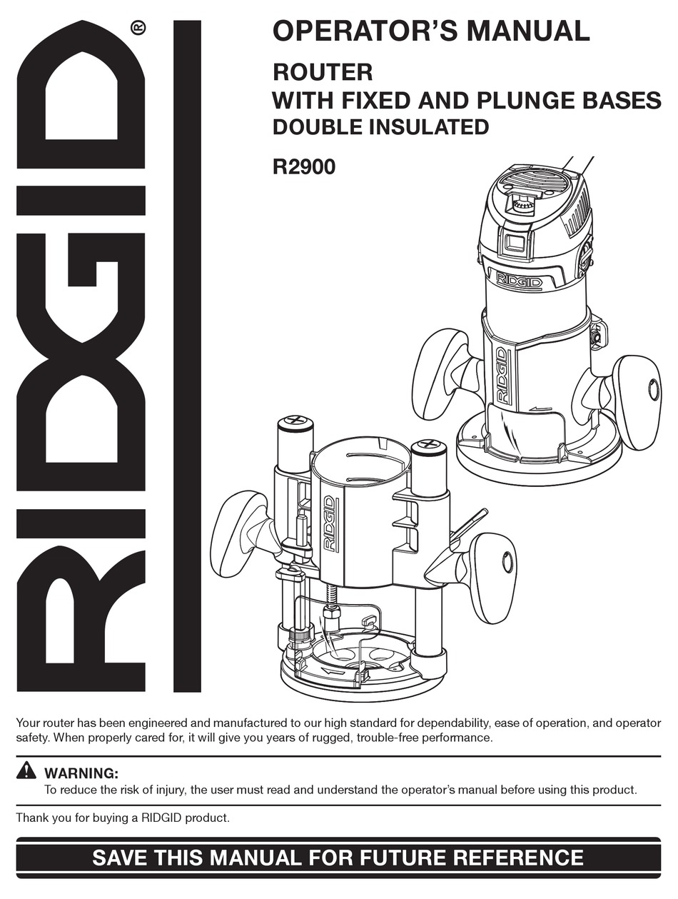 Ridgid R2900 Operator S Manual Pdf Download Manualslib