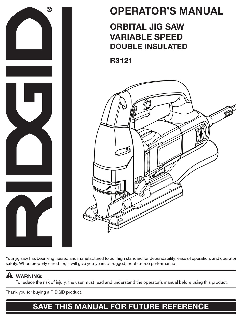RIDGID R3121 OPERATOR'S MANUAL Pdf Download ManualsLib