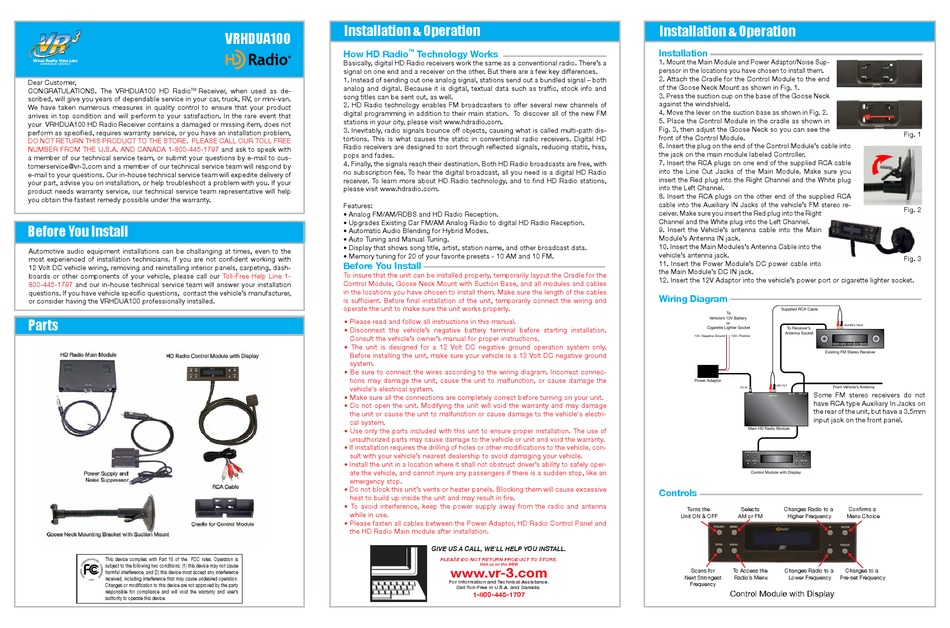 VR3 VRHDUA100 MANUAL Pdf Download | ManualsLib