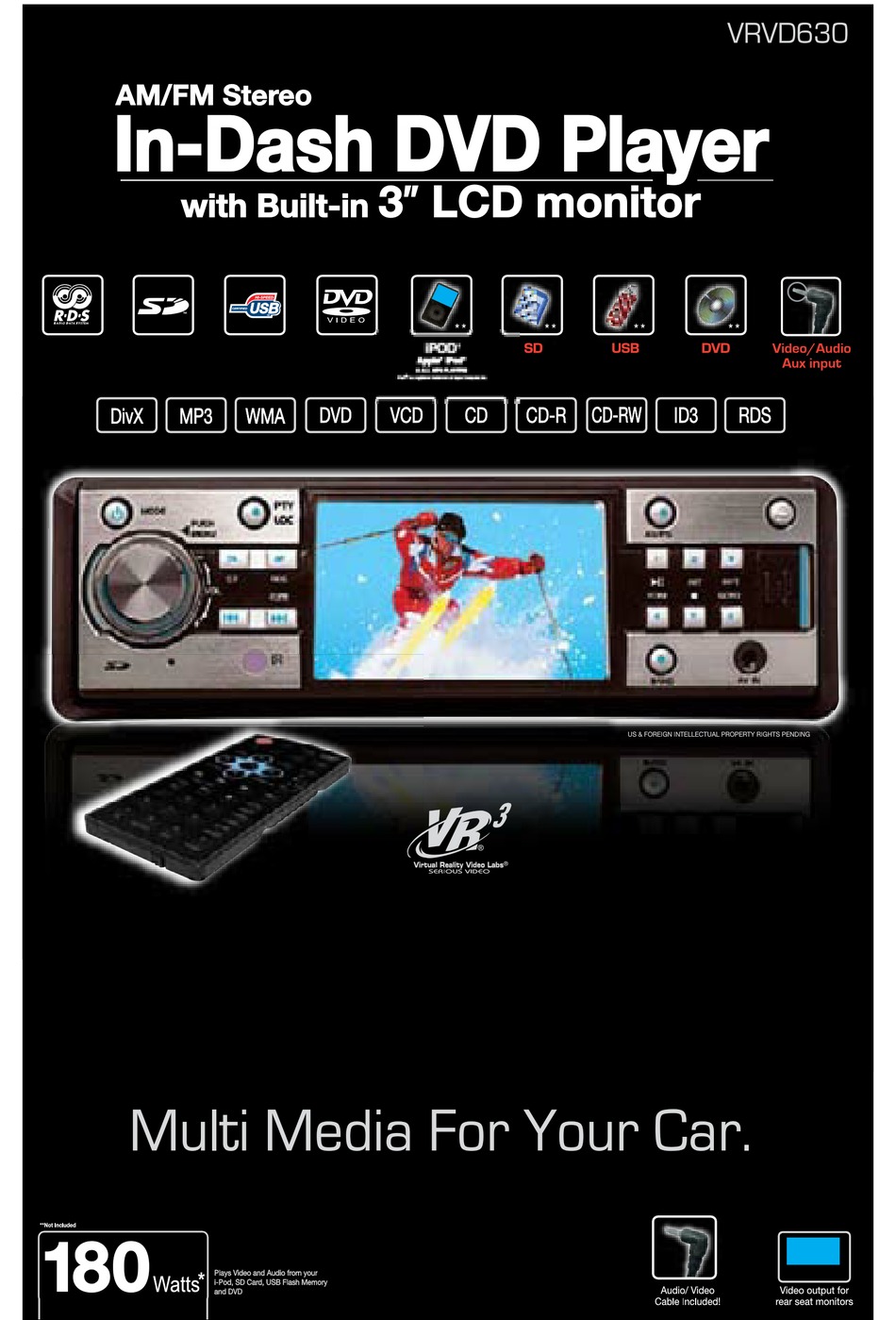 VIRTUAL REALITY MULTIMEDIA HEADUNIT VRVD630 OWNER'S MANUAL Pdf