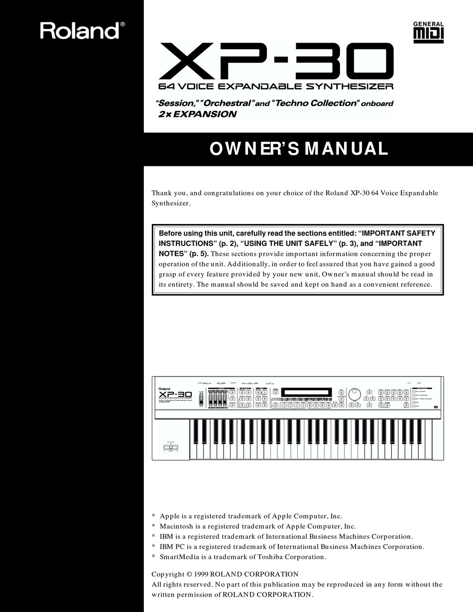 Roland Xp 30 Owner S Manual Pdf Download Manualslib