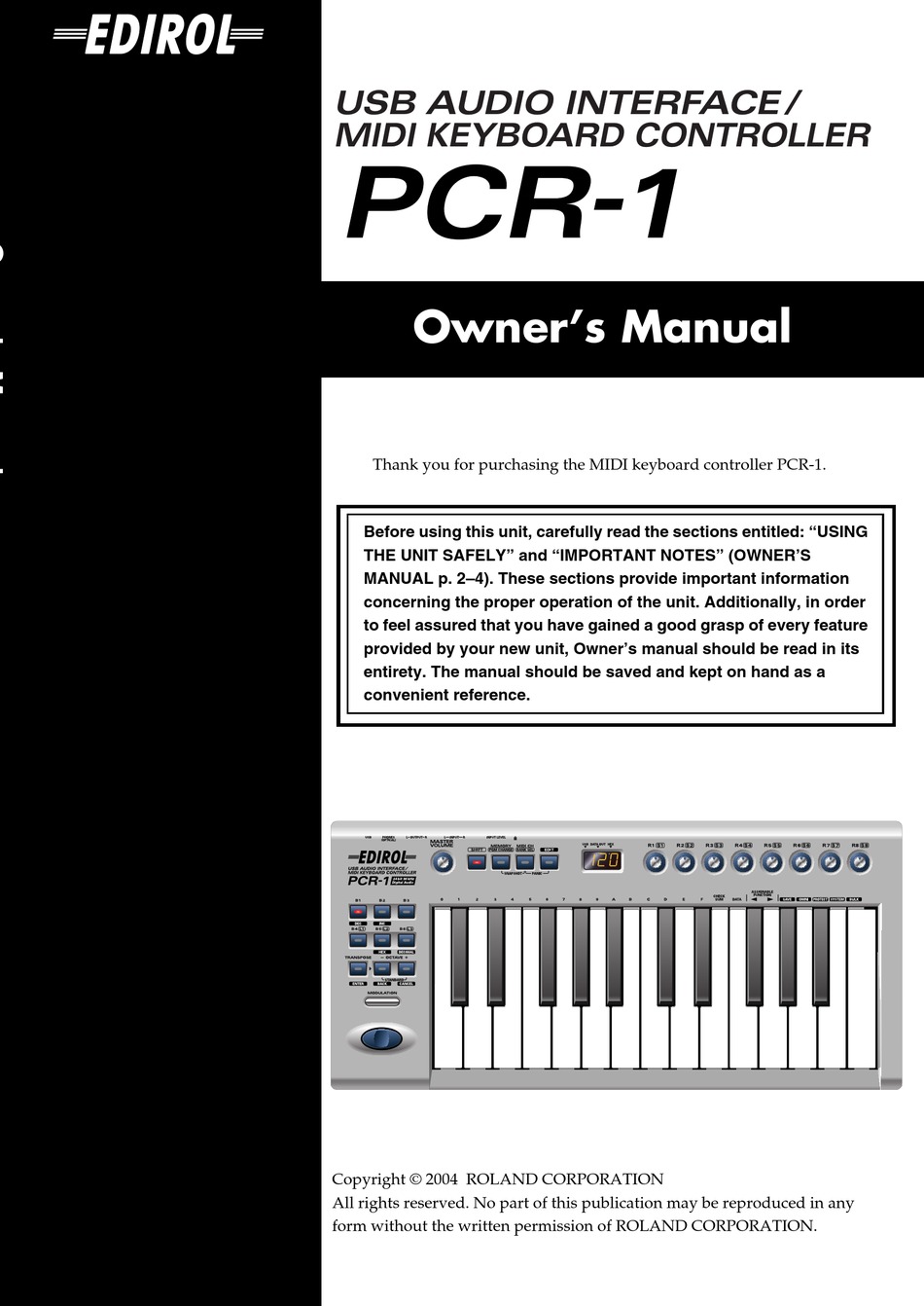 driver for midi keyboard pcr 800 windows 7