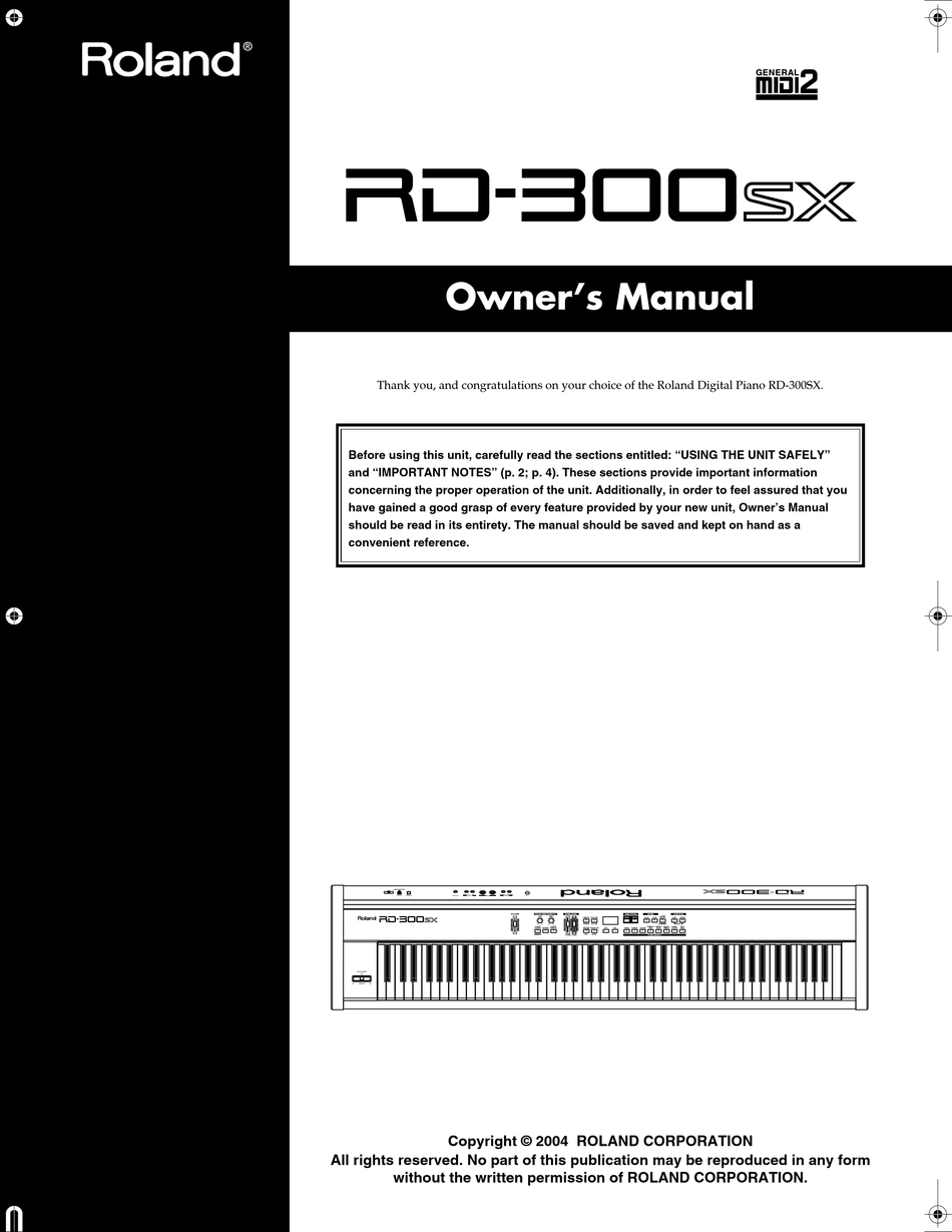 Roland Rd 300sx Owner S Manual Pdf Download Manualslib