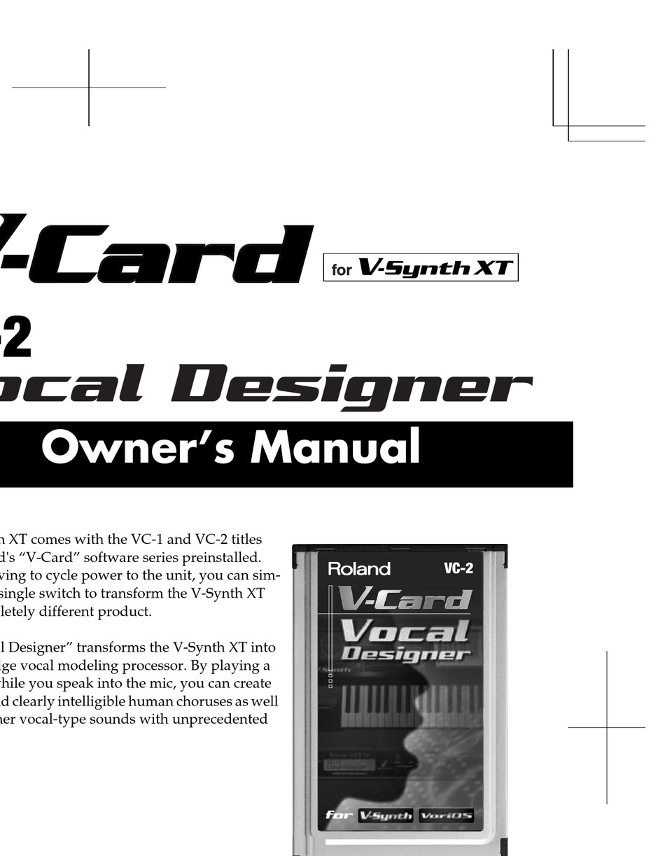 Roland Vc 2 Owner S Manual Pdf Download Manualslib