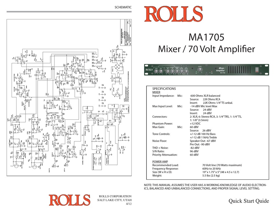 rolls-ma1705-quick-start-quide-pdf-download-manualslib