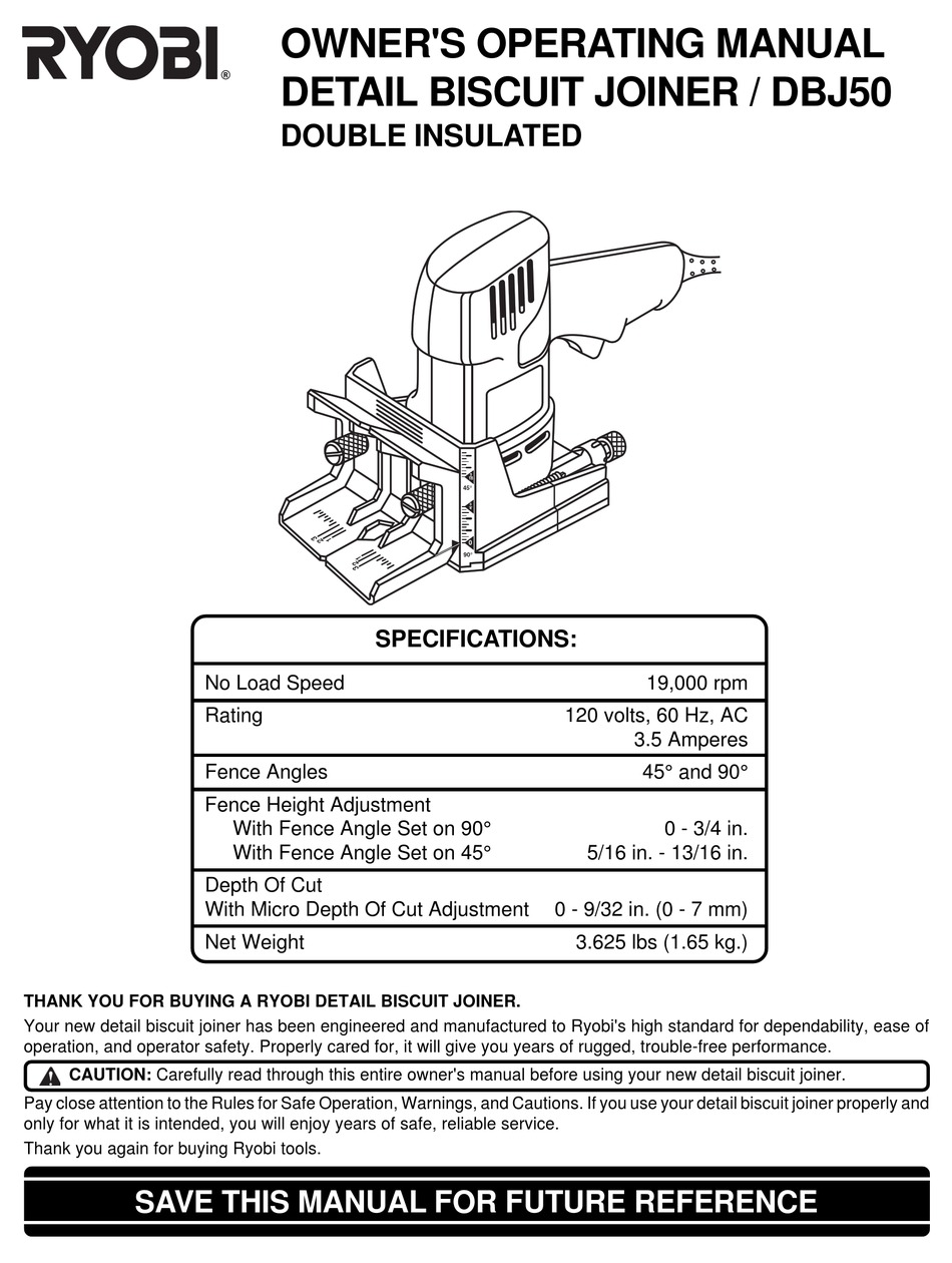 Ryobi dbj50 shop biscuit size