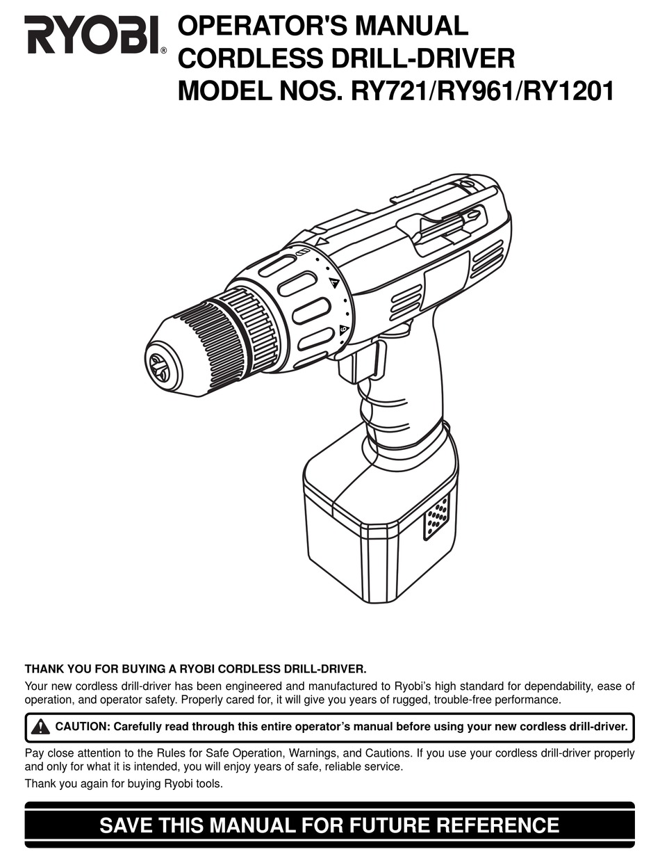 RYOBI RY1201 OPERATOR'S MANUAL Pdf Download | ManualsLib