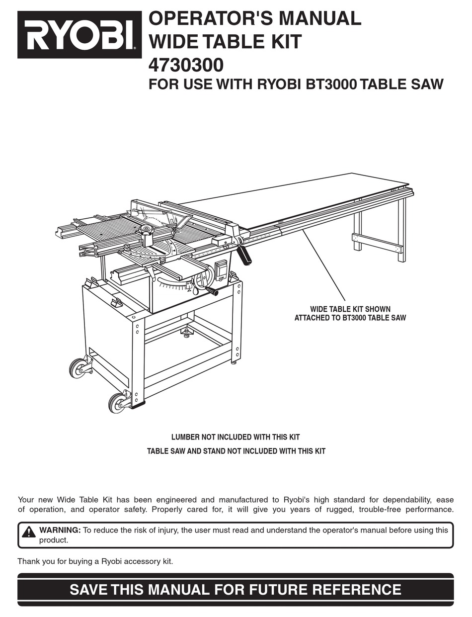 Ryobi bt3000 discount table saw parts