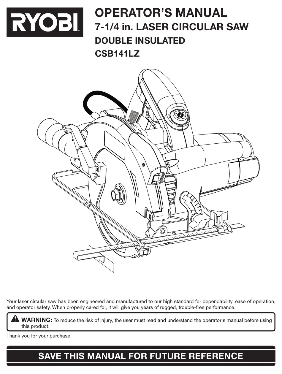 Ryobi csb144lz outlet manual